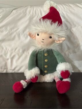 Jellycat Leffy Elf Medium 13” Retired Christmas Plush Excellent Condition